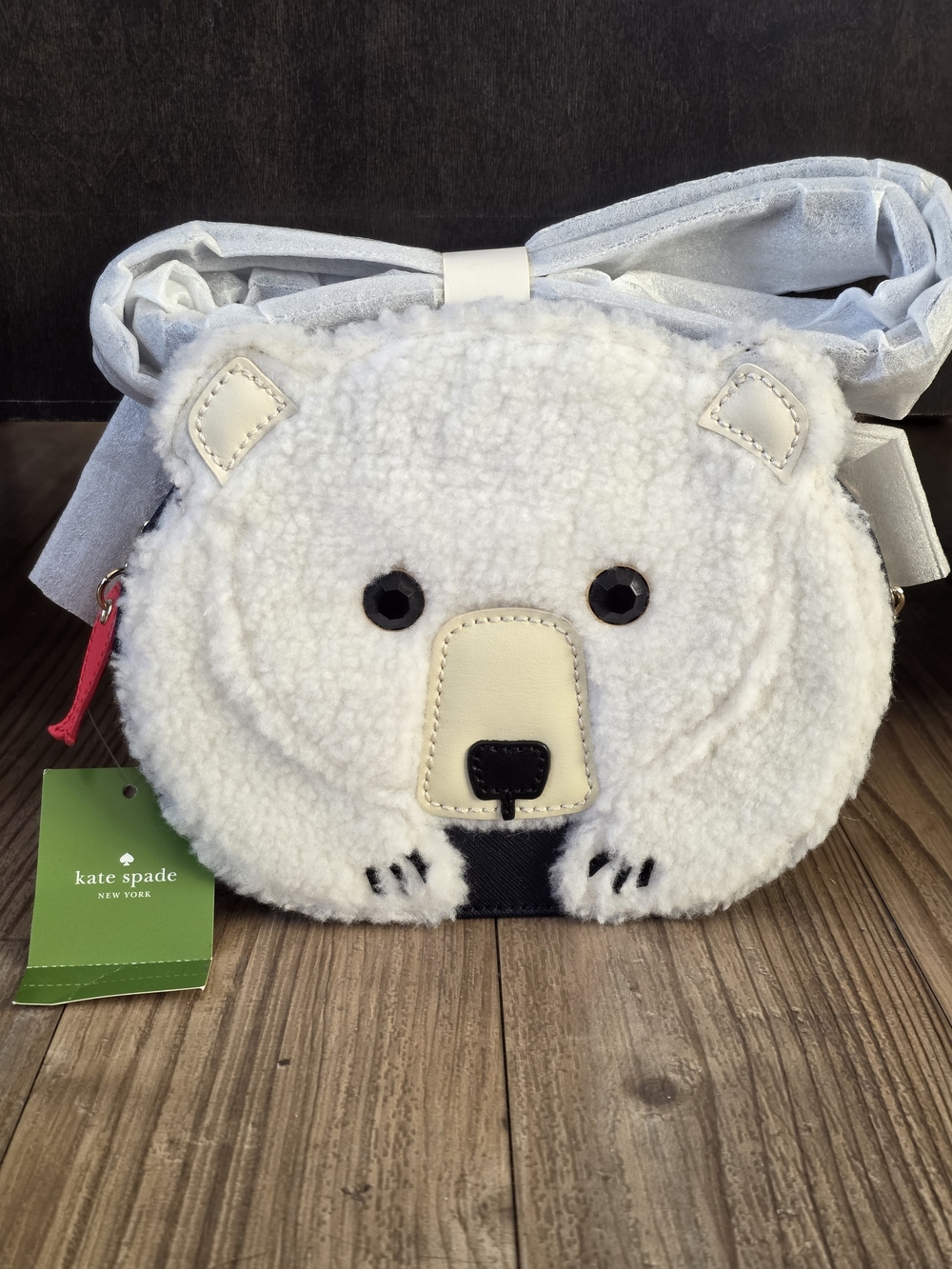 Kate Spade New York "Cold Comforts" Fuzzy Polar Bear Crossbody